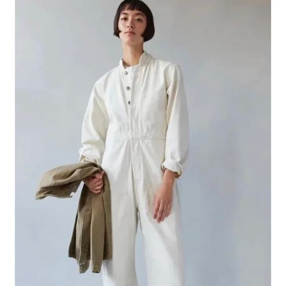 Caron Callahan NWT Fincher Small Ivory Cream Jumpsuit Utility Cotton Flightsuit - Picture 13 of 13